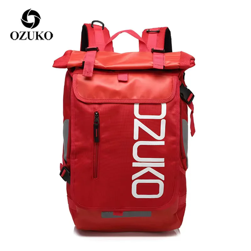 

OZUKO Men's Backpack 15 inch Laptop Night Safety Reflective Strip Large Capacity Waterproof Oxford Cloth Business and Leisure Un