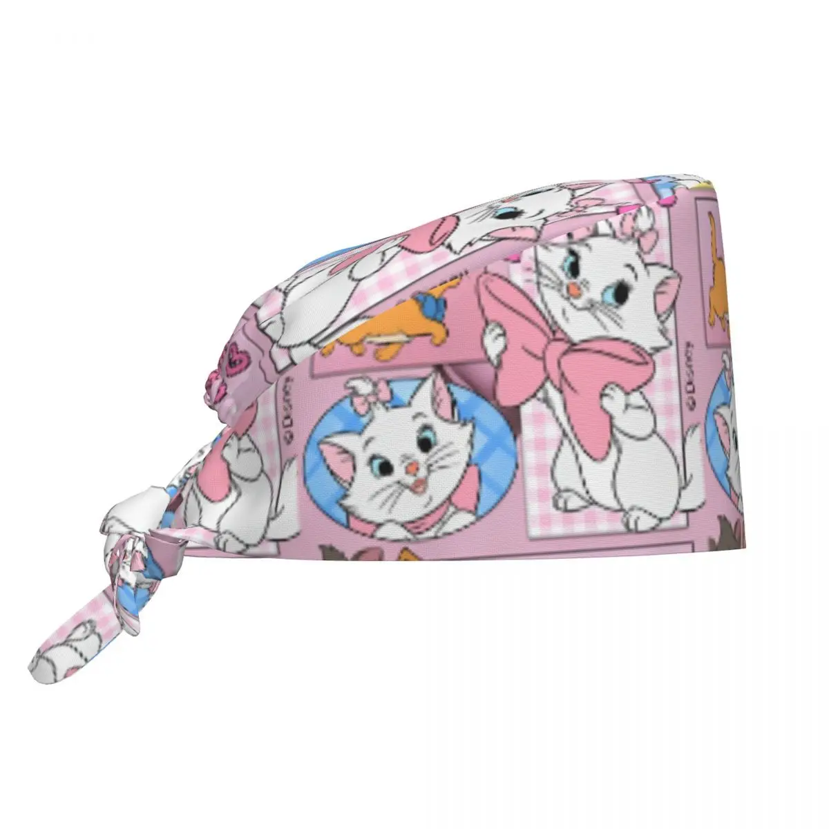 

Nursing Hats Marie Cat Scrub Caps Stylish Medical Cap Adjustable For Unisex Tie Back Working Cap