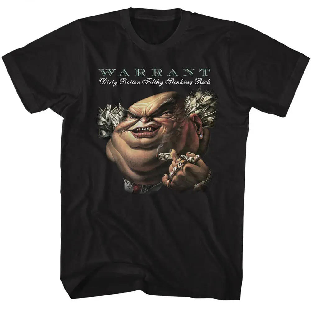 Warrant Dirty Rotten Filthy Stinking Rich Album Cover Men's T Shirt 80's Music