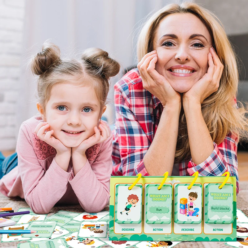 

96PCS Action Cognition Cards Table Model Education Card Thinking Training English Learning Flash Card Kids Educational Toys