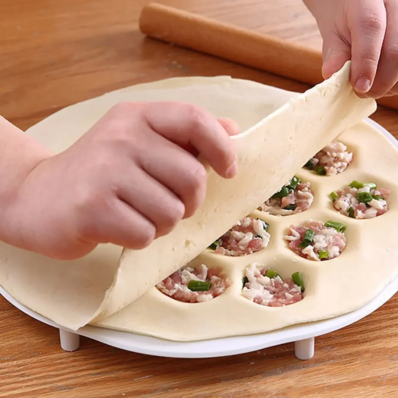 Prensa de masa de cocina, molde para hacer raviolis, molde para dumplings, forma de Pasta DIY, 1 ud.