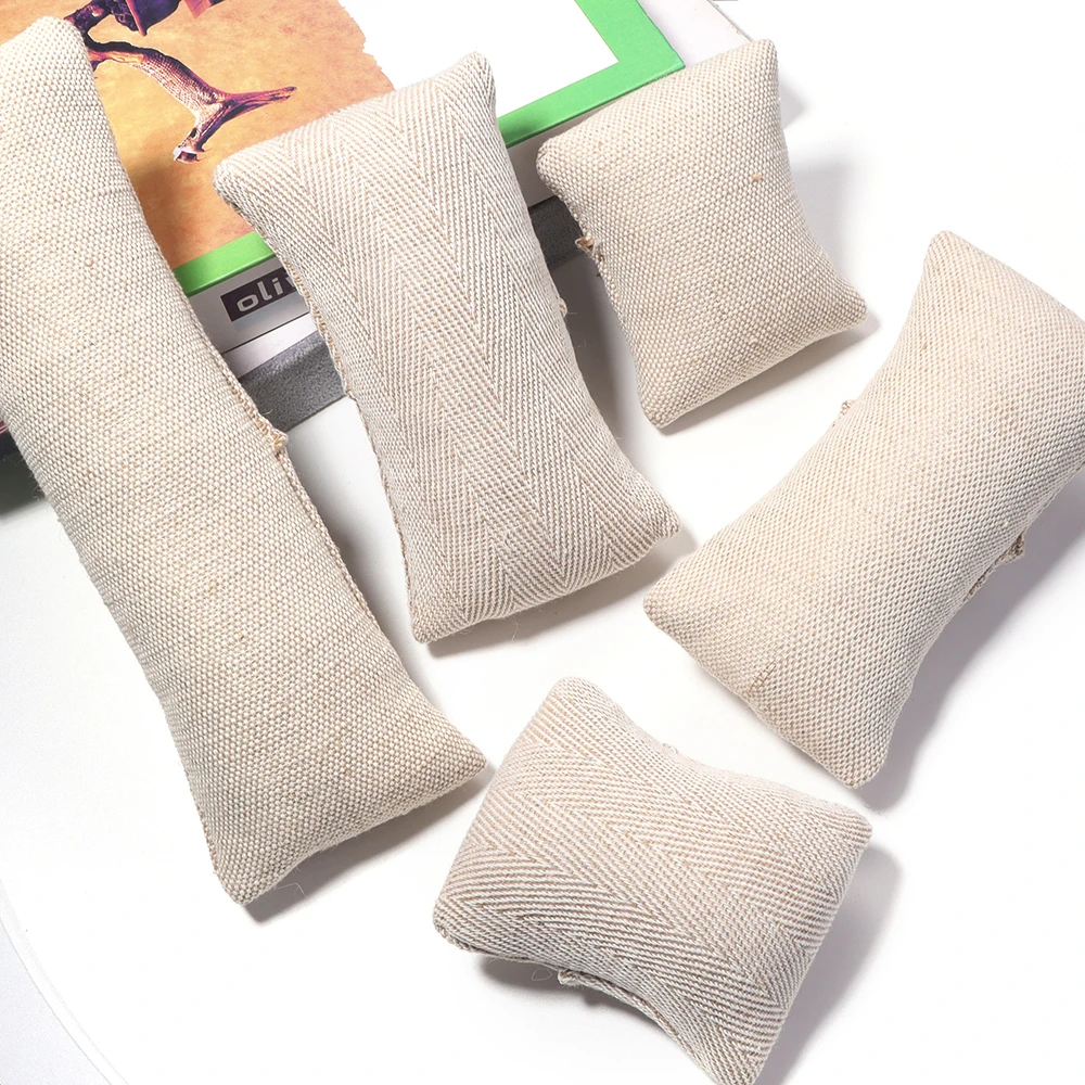 1pc Linen Jewelry Display Pillow Bracelet Watch Bangle Cushion Holder For Jewelry Photograph Prop Necklace Show Organizer Pillow view 5