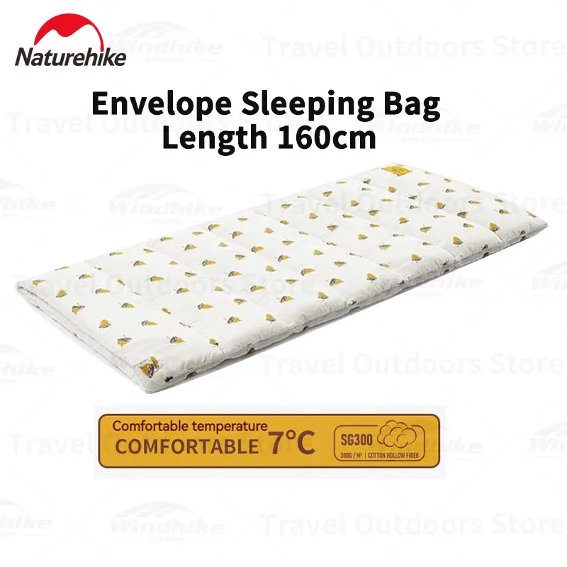 

Naturehike Kid Sleeping Bag Envelope Length 160cm 1.35kg Portable Splittable Camping Travel Sleeping Bag with Storage Bag