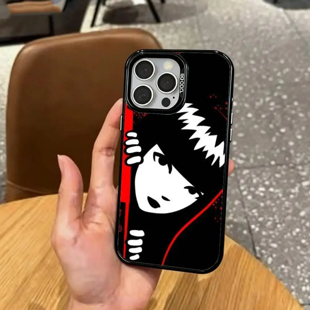 حافظة هاتف Comics E-Emily The Strange لهاتف iPhone17,16,15,14,13,12,11 Plus، Pro Max غطاء داخلي مطلي بالفضة الملونة