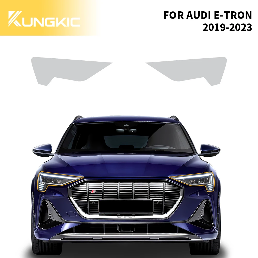 Pre Cut for AUDI E-TRON 2019-2023 Anti-collision TPU Original Transparent Protection Film Headlight Rearview Mirror Clear Decal