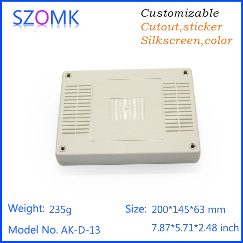 1 Piece 200*145*63 mm plastic casing for electronics power supply SZOMK Hot sales abs plastic junction housing desktop enclosure