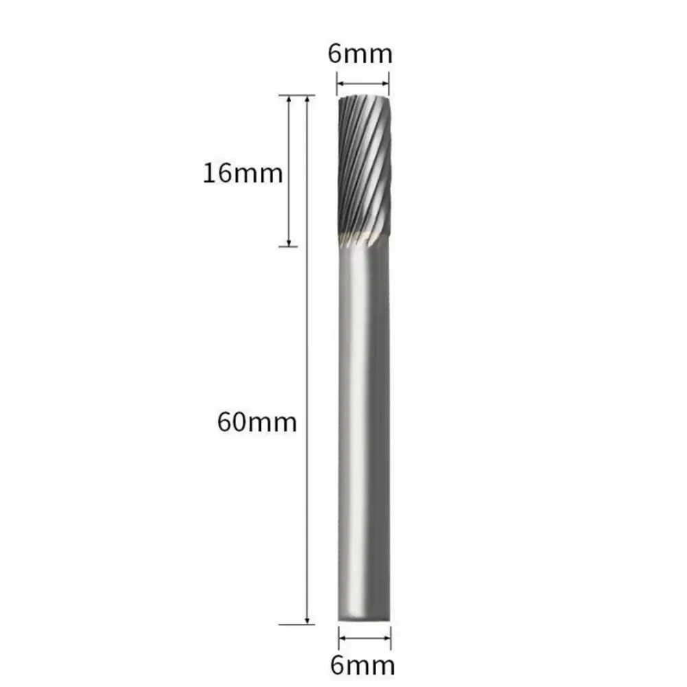 6mm A Type Head Tungsten Carbide Alloy Rotary File Drill Milling Carving Bit Point Burr Die Grinder Abrasive Tools for Metal