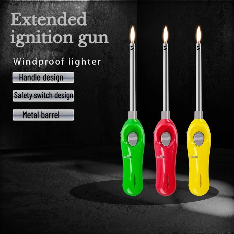 

Metal Open Flame Candle Lighter Kitchen Gas Stove Fire Gun Outdoor Barbecue Camping Igniter Men Smoking Accessories