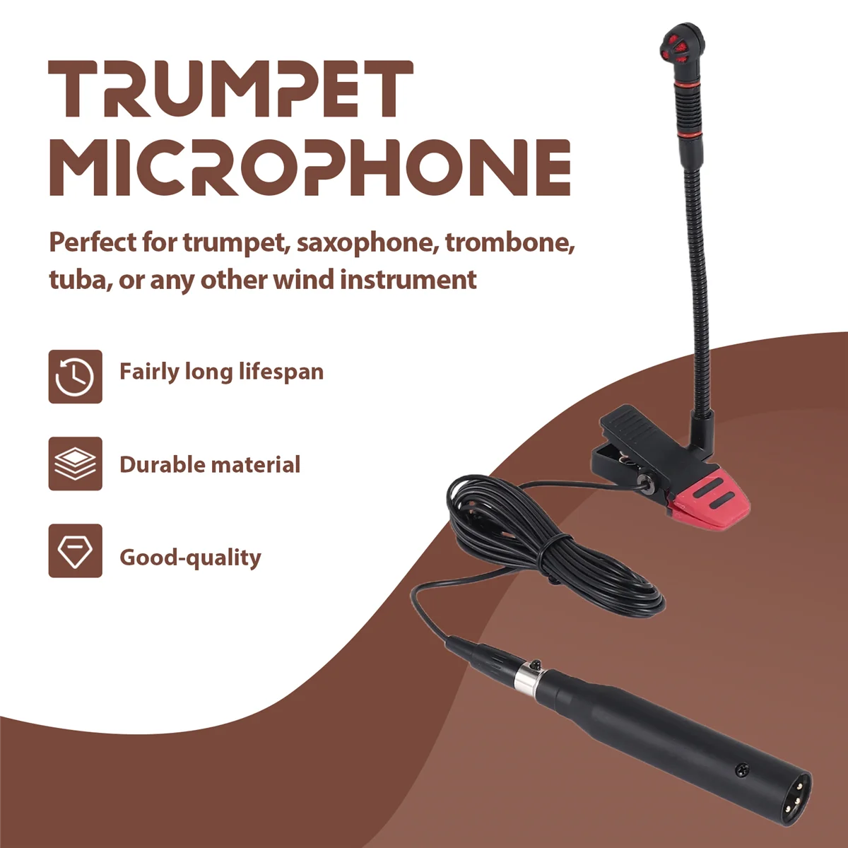 AB53 IM500 micrófono condensador Instrumental con Clip micrófono de cuello de cisne para saxofón de orquesta trompeta Saxe