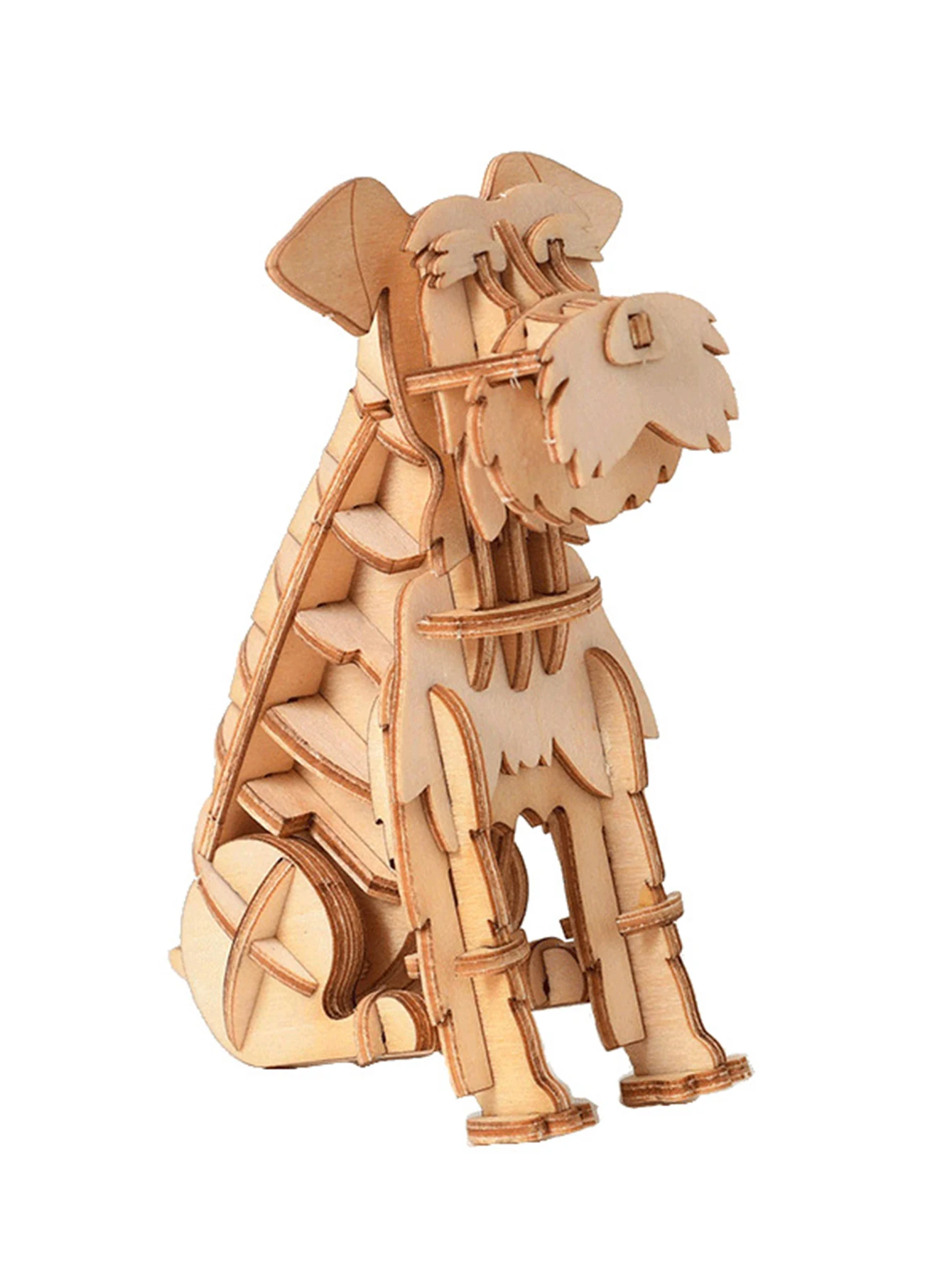3D Wooden Animal Puzzle Sherina dog model Kids Wood Craft Brain Teaser Wood Gifts for Christmas