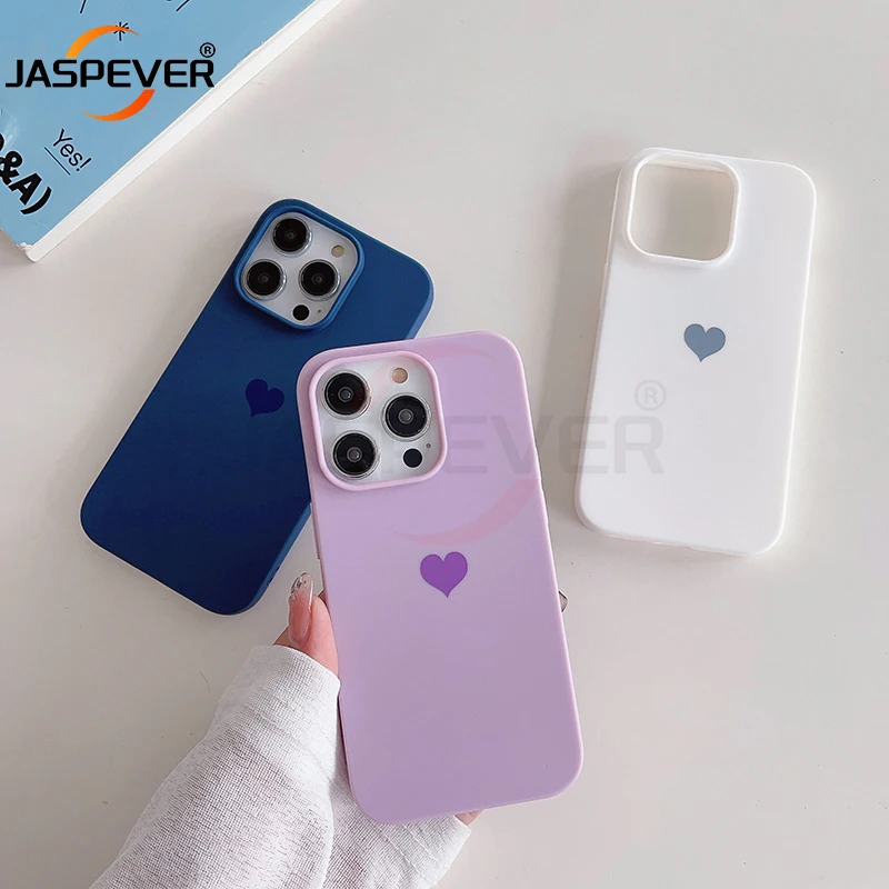 Fashion Love Matte Silicone Soft Candy Color Case dla iPhone 15 14 Plus 13 12 Mini 11 Pro Max SE 2022 2020 Ultra cienka tylna obudowa