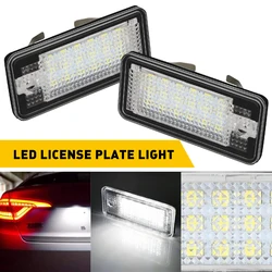 OXILAM 2x samochodów LED światło do tablicy rejestracyjnej lampy 12V LED białe światło dla Audi A3 S3 8P A4 B6 B7 A5 A6 4F Q7 A8 S8 C6 kabriolet