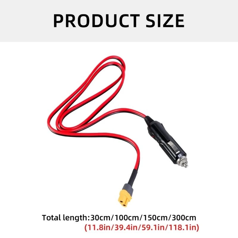 

XT60 Extension Cable XT60 Female to Car Male Connection Cord 14AWG for Power Stations and Solar Generators