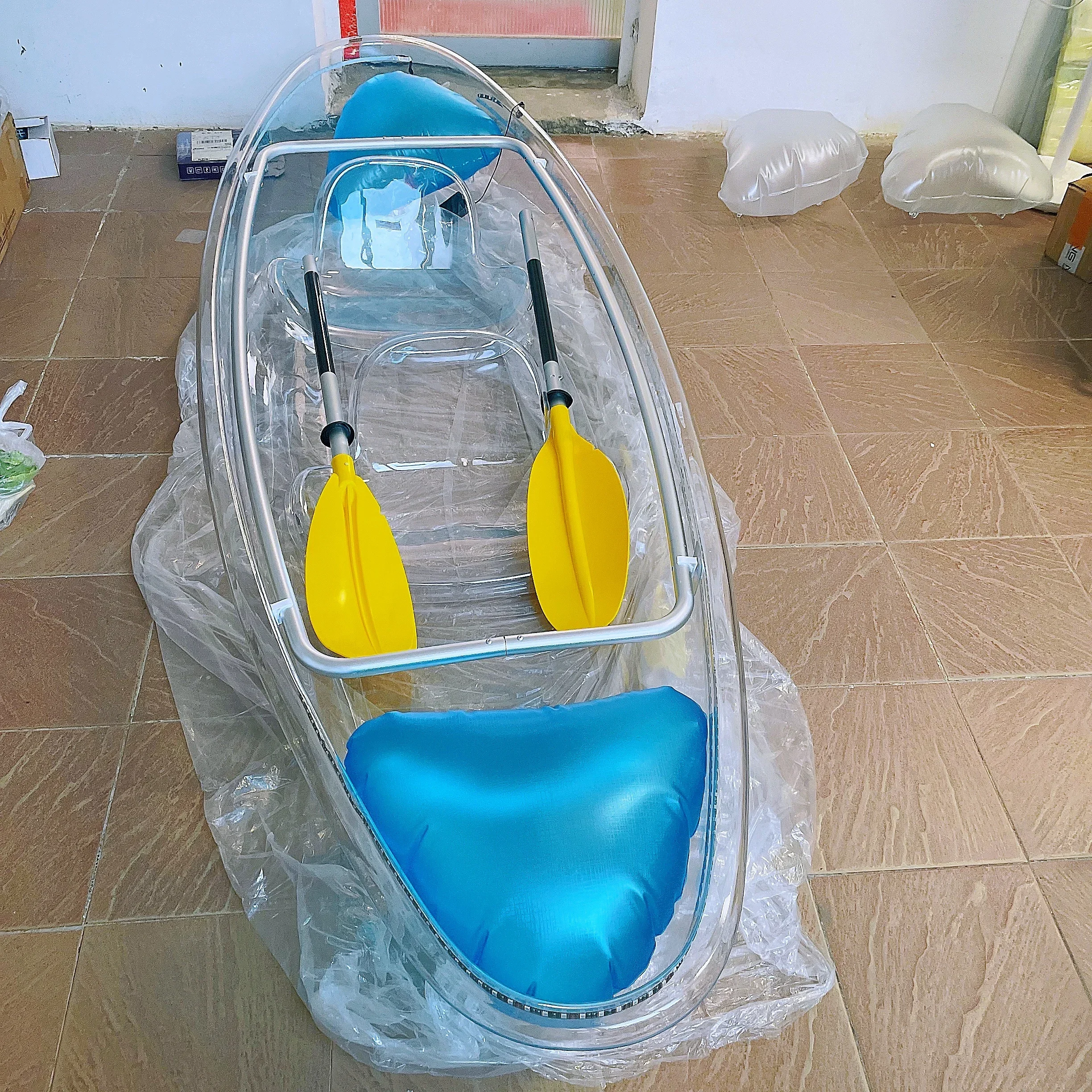 transparent canoe kayak Polycarbonate transparent Kayak 1 person kayak boat Sightseeing boats in scenic spots Rowing by hand