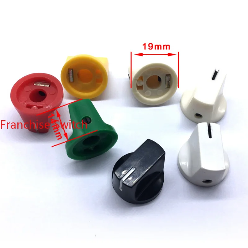 

10PCS Instruments And Meters Potentiometer Switch Slotted Knob Cap Lock Screw Diameter 19 * 14MM, 8 Colors