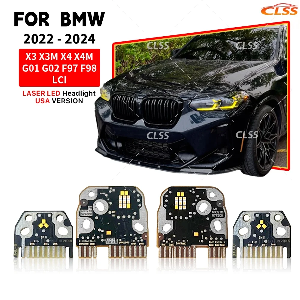 

Yellow Angel Eye DRL Boards For BMW X3 X3M G01 X4 X4M G02 F97 F98 LCI 2021-2024 US LED Headlight Daytime Running Light Non-RGB