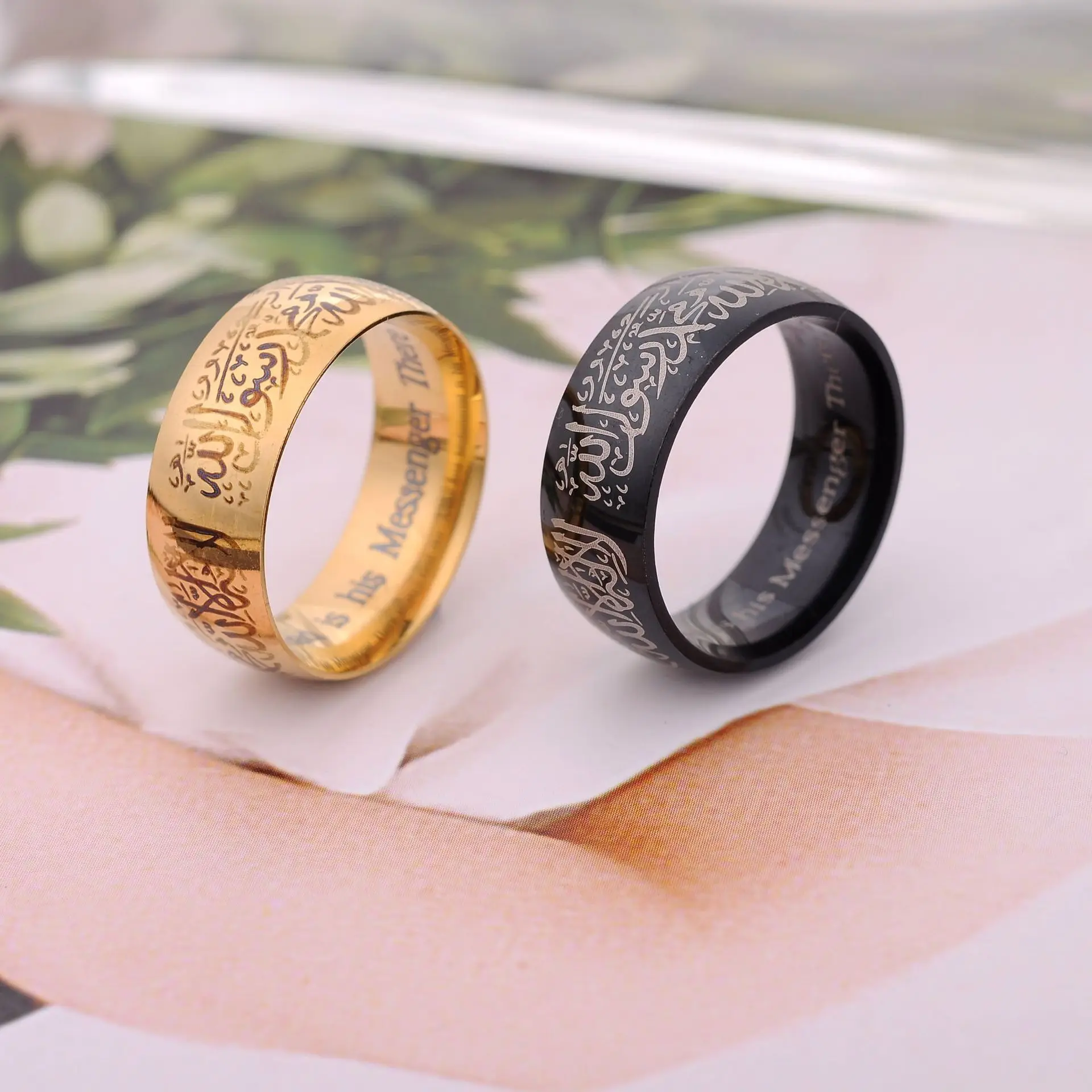 Hot Selling Retro Titanium Steel 8mm Laser Engraving Ring For Women Men Jewelry Valentine's Day Gifts Size 6-13