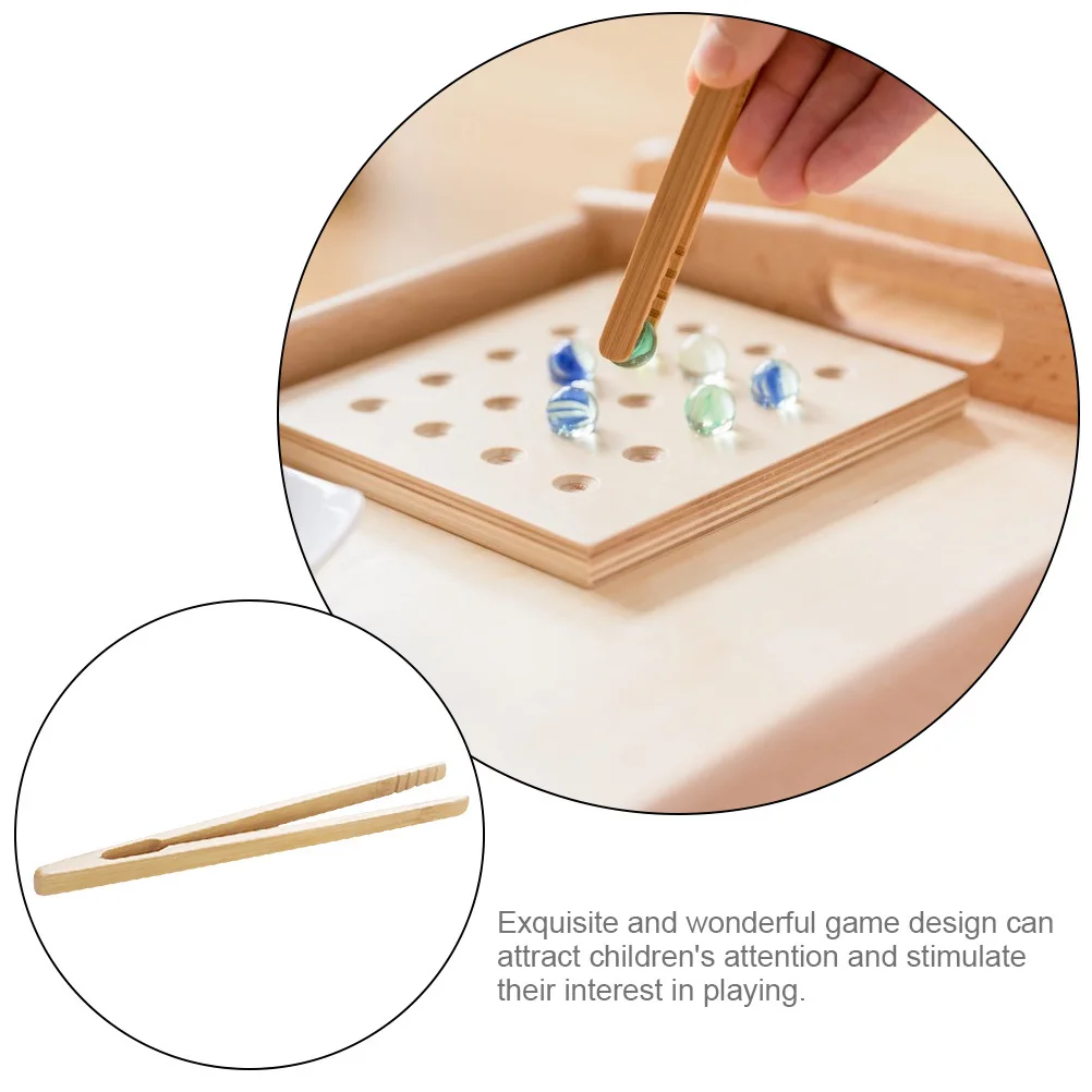 3-teilige hölzerne pädagogische Pinzette, frühes Lernspielzeug für Kinder, praktische Fähigkeiten, Konzentration, Entwicklung, Geschenke
