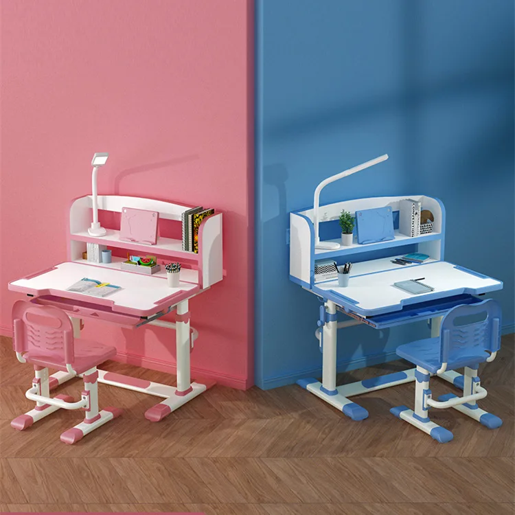 ความสูงปรับโต๊ะและเก้าอี้โมเดิร์นการเขียนบ้าน Ergonomic เด็กศึกษาชุดโต๊ะลิ้นชักเก็บของ