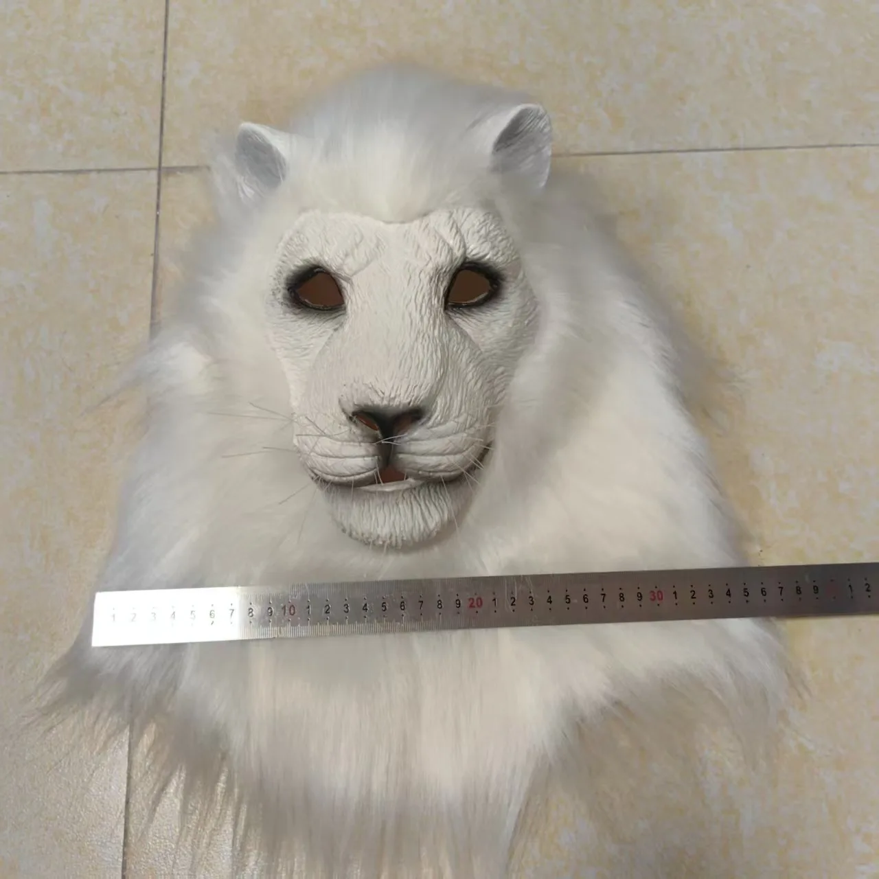 Masque Lion Blanc en Latex Deluxe – photo 5