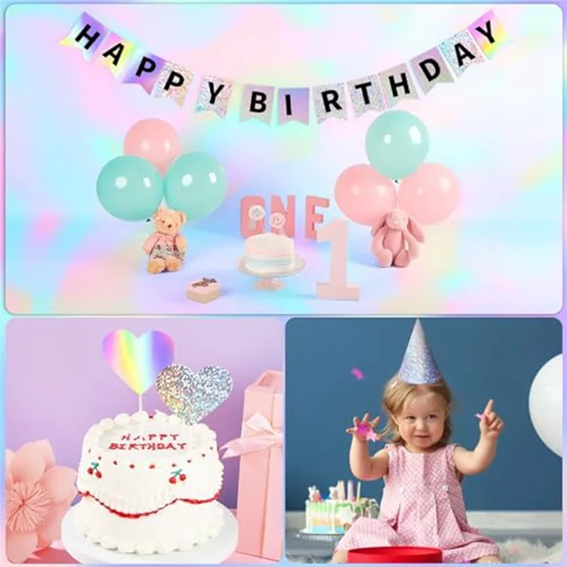 24 แผ่น Glitter Rainbow กระจกกระดาษหนาการ์ดสําหรับหัตถกรรมทําบัตร,ตกแต่งงานปาร์ตี้