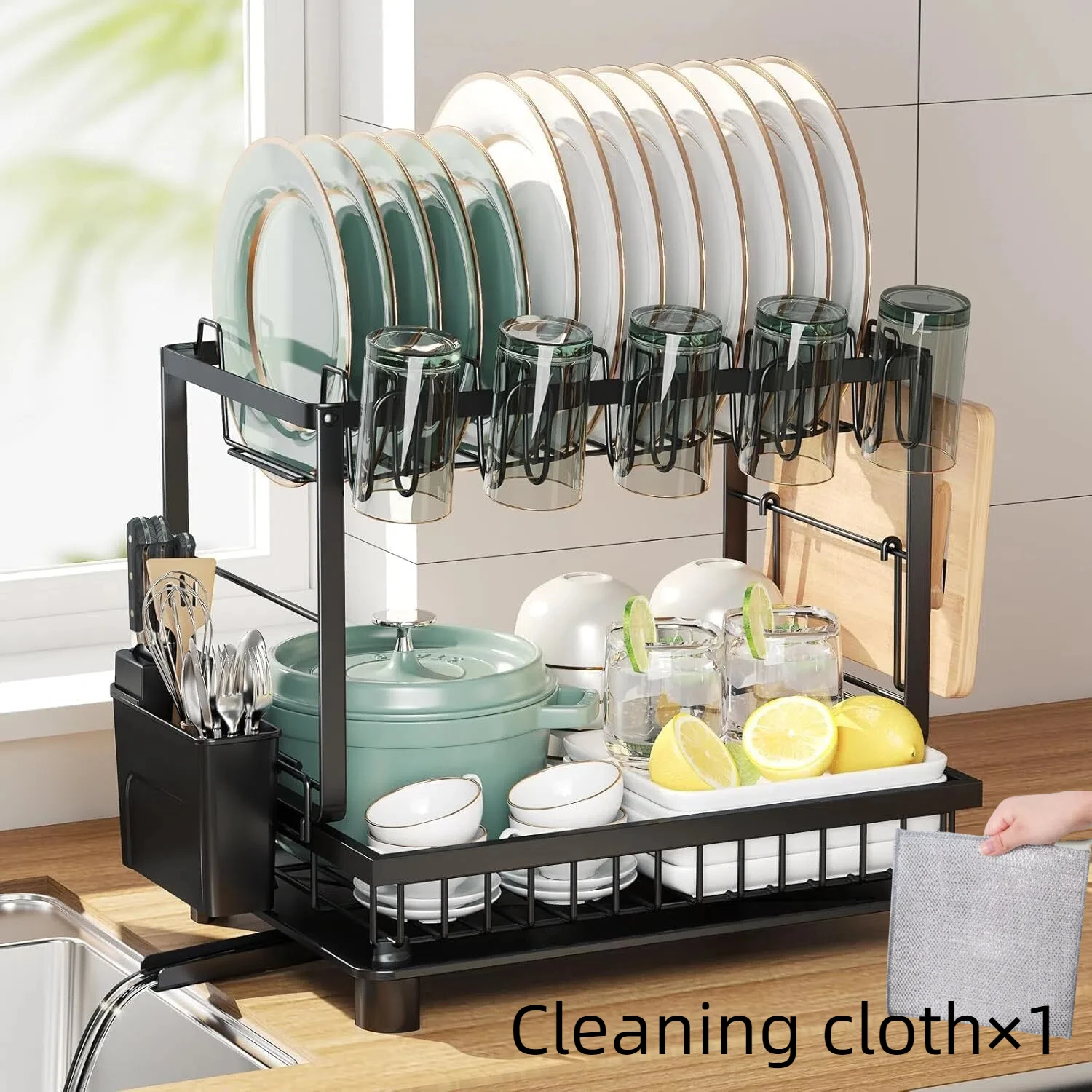 double-tier-dish-rack-for-the-kitchen-made-of-stainless-steel-designed-for-kitchen-countertops-features-a-drainage-tray-and