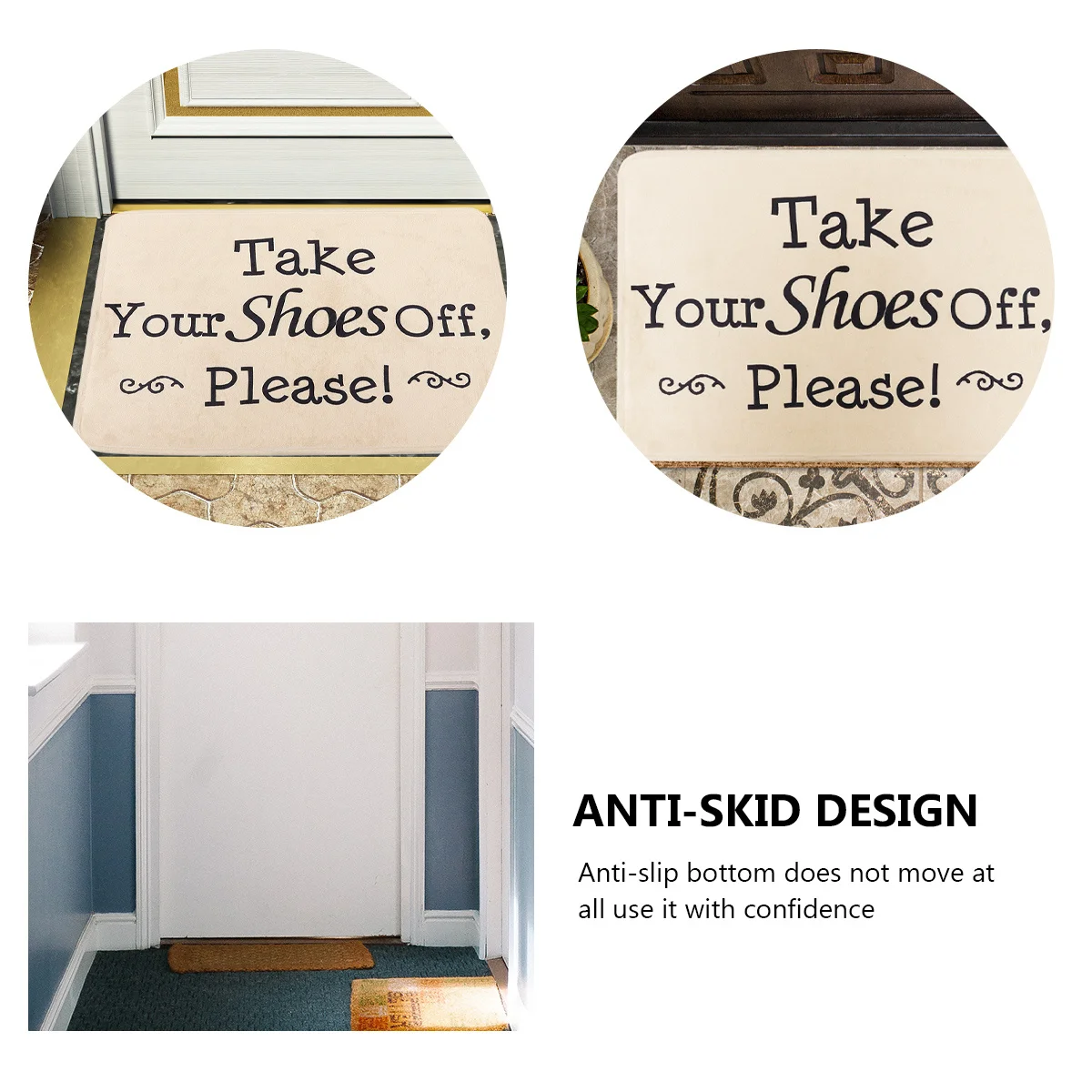 

Simple Letter Door Mat Washable Durable Entryway Carpet For Living Room Bedroom Floor Decorative Phrase Doormat