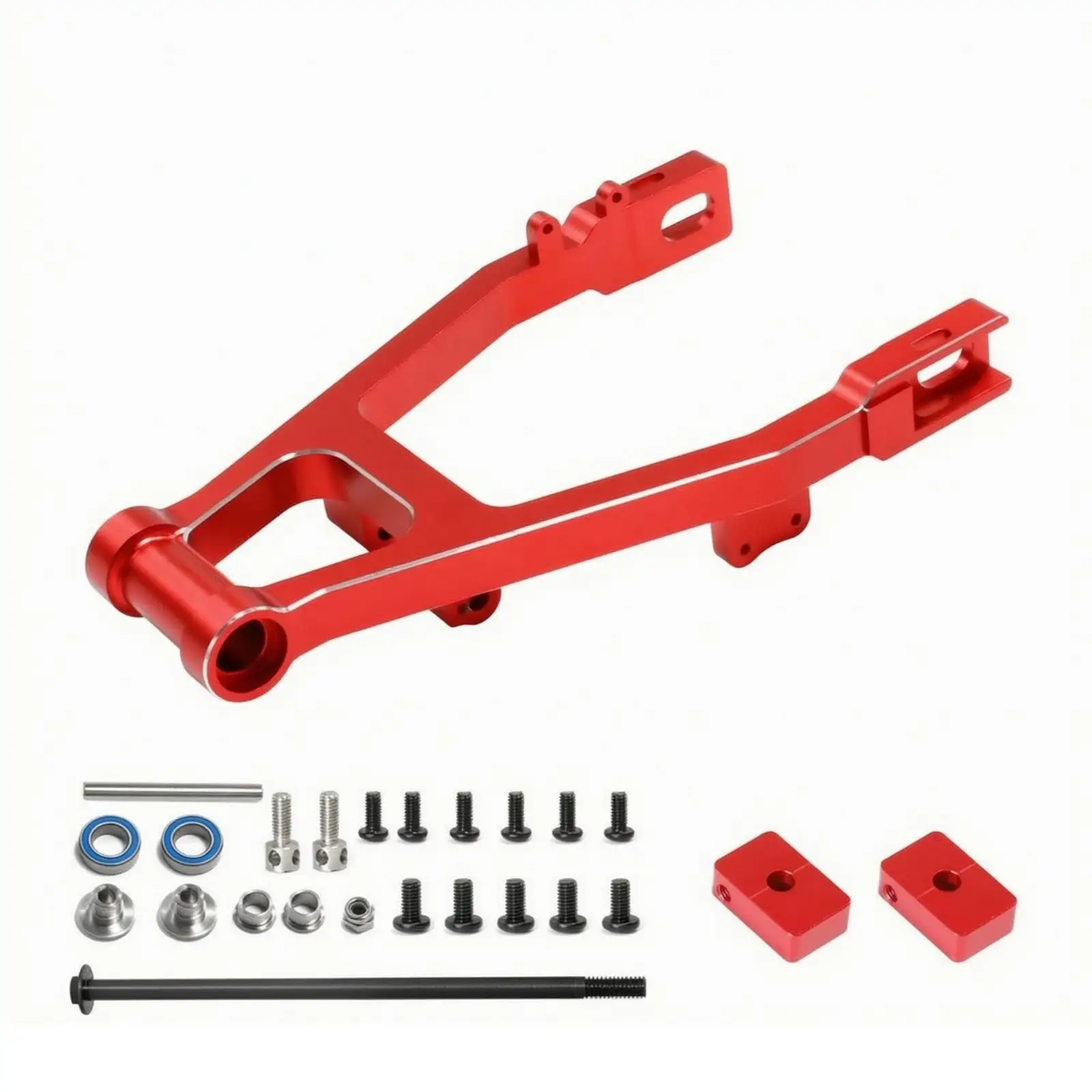 RC Bike Swingarm Replacement for 1/4 Scale Motorcycle Aluminum Alloy Rear Wheel Mount with Spacers and Blocks