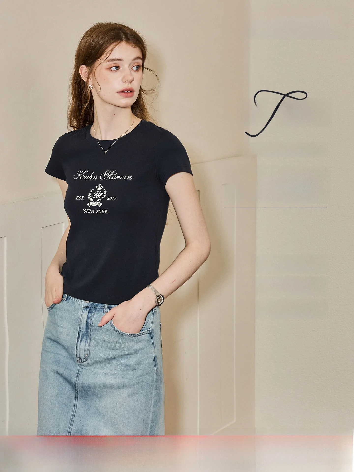 

Slim Fit Short Sleeve T-Shirt College Style Basic Letter Print Casual Summer Breathable Cotton Polyester Blend Daily Wear