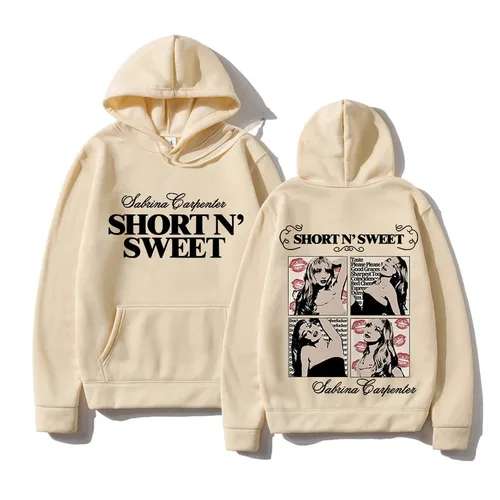 Sabrina Carpenter Short N' Sweet Sudadera con capucha hombres ropa de calle estética Casual sudaderas con capucha Unisex Otoño Invierno Harajuku sudaderas con capucha
