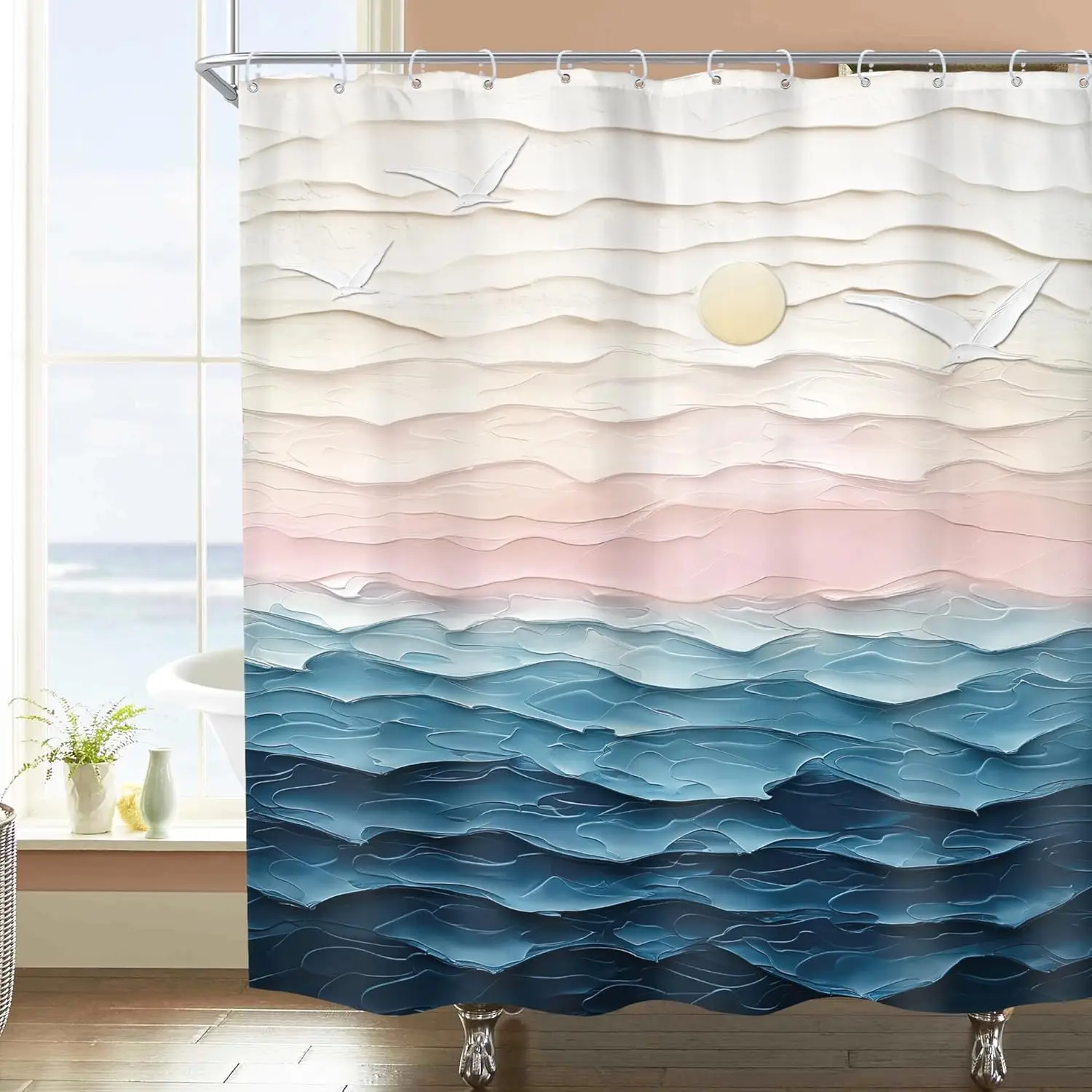 مجردة الأزرق شاطئ دش الستار النفط اللوحة المحيط موجة البحر الوردي الأصفر غروب الشمس شروق الشمس الصيف هاواي مشهد الطبيعة النسيج