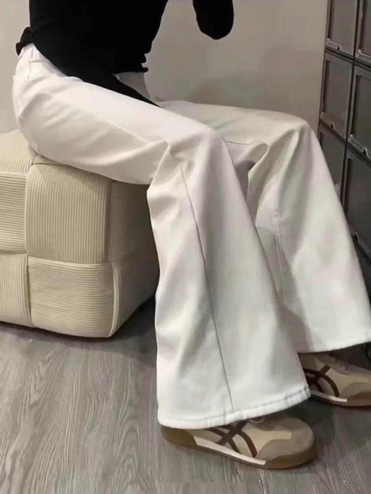 

White Slim Fit Jeans Men Summer Thin Small Size Micro Flare Pants American High Street Cleanfit Narrow Version Knife