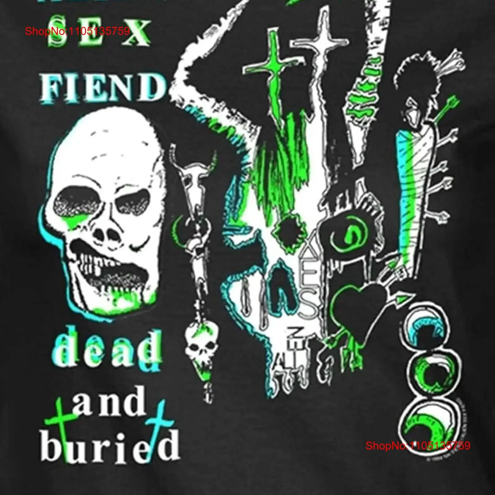 Alien Sex Fiend T Shirt Dead And Buried Black 100 Cotton vintage Washed graphic Stylish Stretched designer clothes