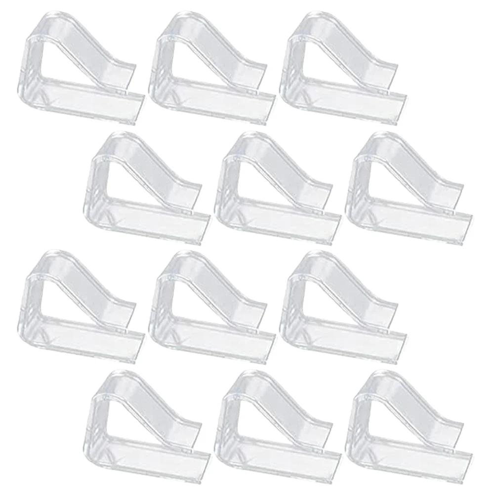 12 pièces pince à cintrée nappe transparente nappes couverture acrylique Clips support poids