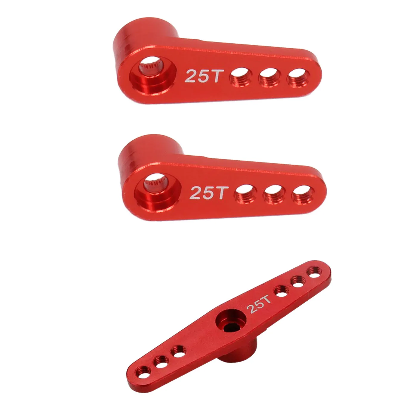 A63T-3 3개 조향 서보 암 금속 부품: 1/8 1/10 RC 모델 자동차/보트 후타바 Hsp Hpi Wltoys Himoto Redcat Traxxas용 25T 2개