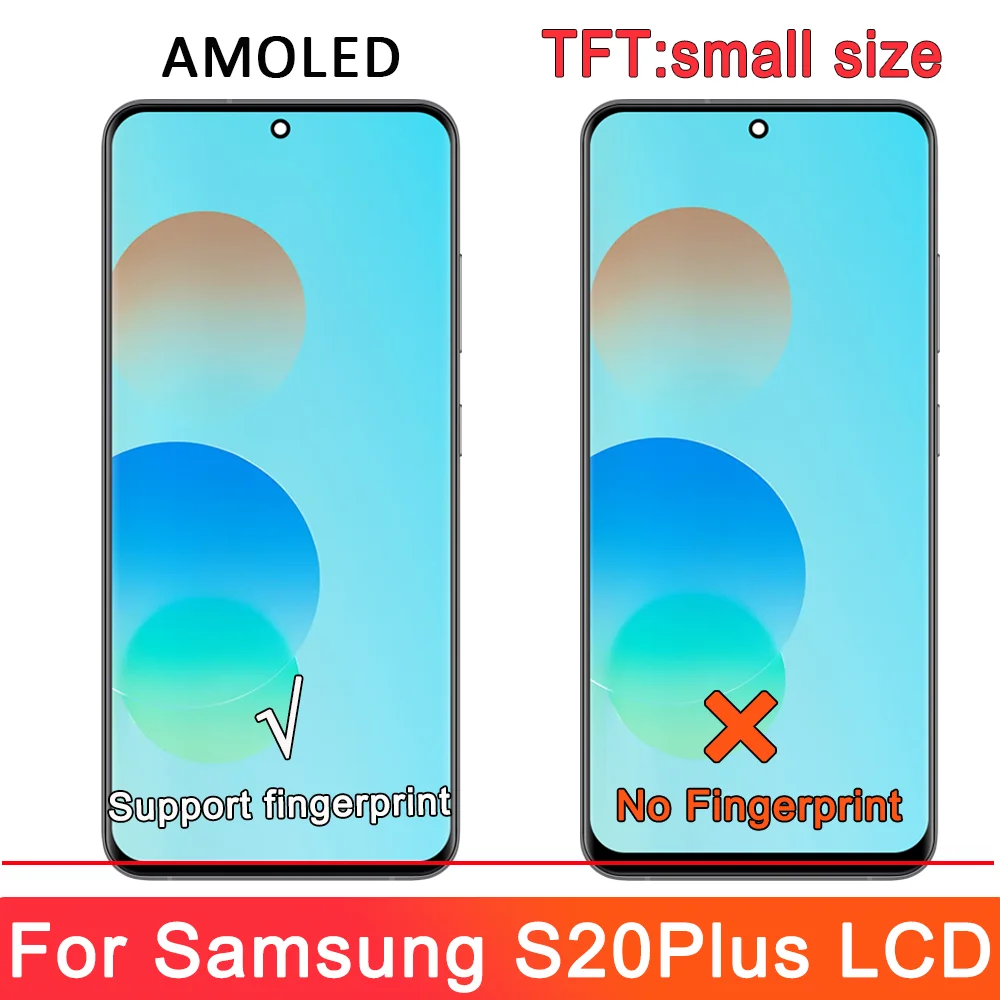 TFT Getest S20plus Scherm, voor Samsung Galaxy S20 Plus G985 G985F LCD Met Frame Display Touch Screen Digitizer Vergadering