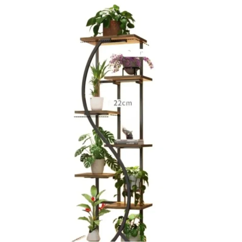 Floor-to-ceiling flower stand, living room balcony wrought iron flower pot rack