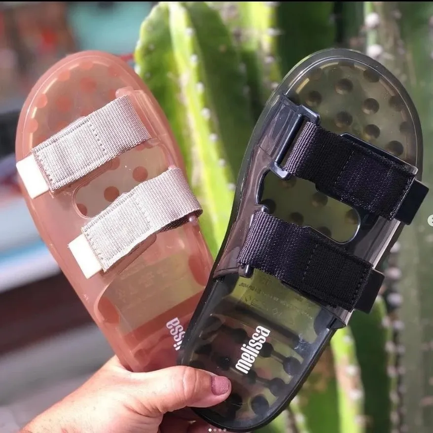 Sandalias Planas Melissa 2026 para Mujer, con Cierre de Velcro, Casuales, para Playa, Exteriores, Tipo Jelly, Cómodas y Transpirables