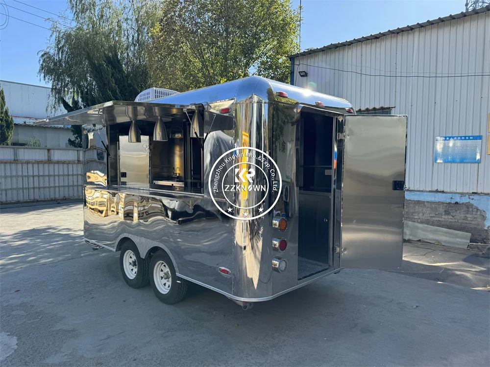 2025 Catering Café Remolques de comida Camión de comida totalmente equipado Cocina móvil Remolque de catering totalmente equipado