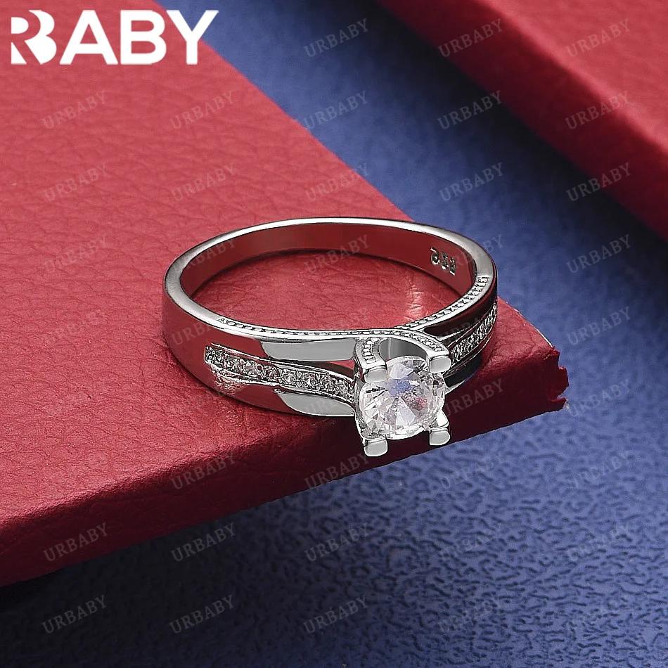 

URBABY 925 Sterling Silver Size 7-10 Contract Zircons Ring Grace Jewelry Trend Fashionable Birthday Party Gifts