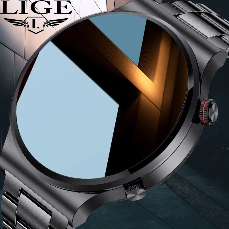 

LIGE ECG+PPG Bluetooth Call Smart Watch 2025 Men AMOLED Full Touch Sports NFC Watches Men Smartwatch Waterproof For Android Ios