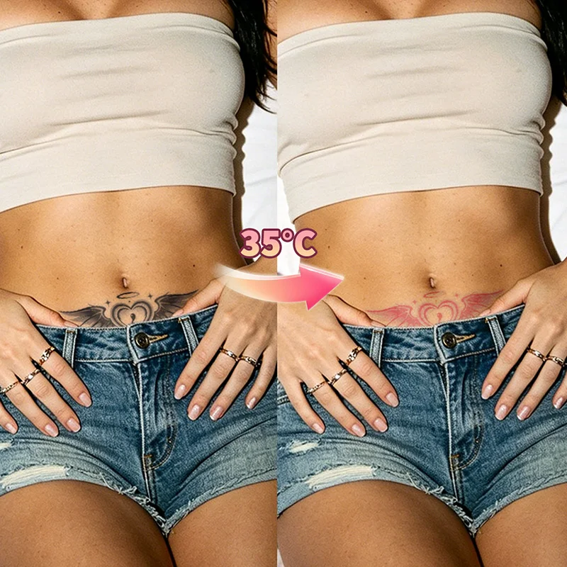 Succubus Temperaturaktivierte temporäre Tattoos, langlebig, wasserfest, Farbwechsel bei Hitze, für Frauen, Brust, Bein, Taille – Detail 4