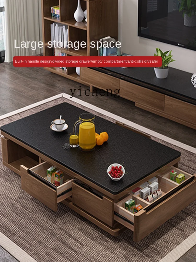 ZC Firestone Coffee Table TV Cabinet Modern Minimalist Tea Table Living Room Home Small Apartment Marble Tea Table