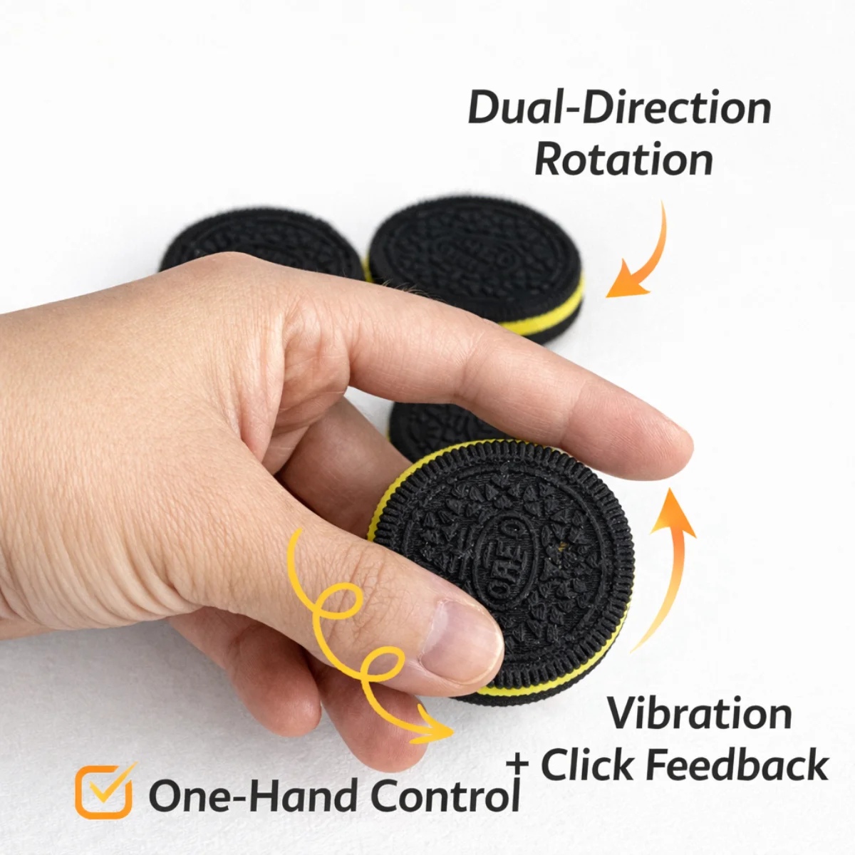 クッキー型EDCフィンガースピナー、プラスチック製フィジェットトイ、大人向け不安解消、ストレス軽減、コイン型感覚玩具