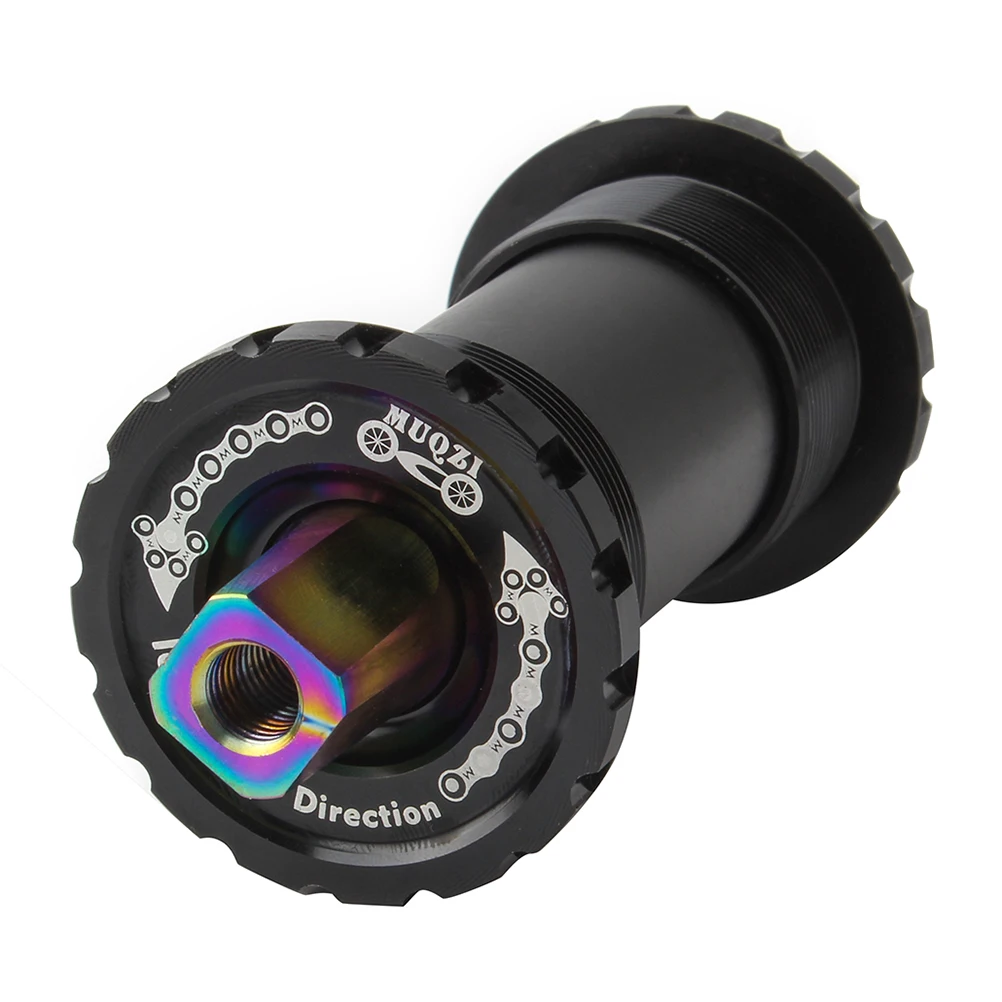 Titanium Alloy Square Hole Ceramic Central Shaft Bike Black High Grade Material Durable Smooth Bearings Anti Rust