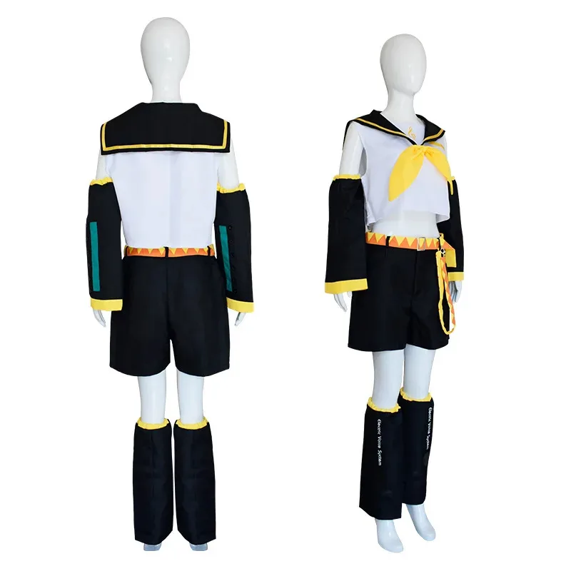 2025 aaa Rin Len Halloween Uniform Cosplay Complete Costumes sets Tops+Shorts women men Customized