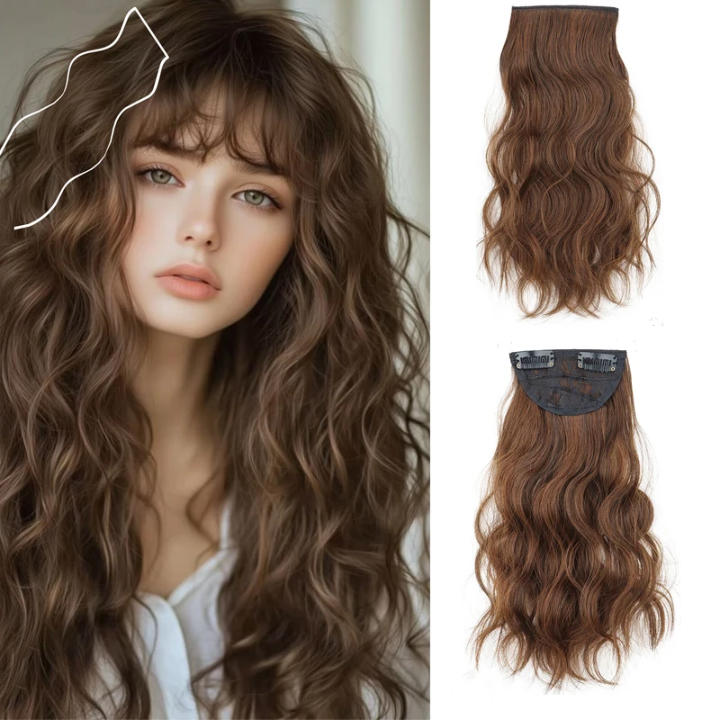 Synthetic 1PC Hair Curly Hair Mini Hair Pad Hair Natural Black Brown Hair Extension Clips In Hairpiece For Women Hair Wig
