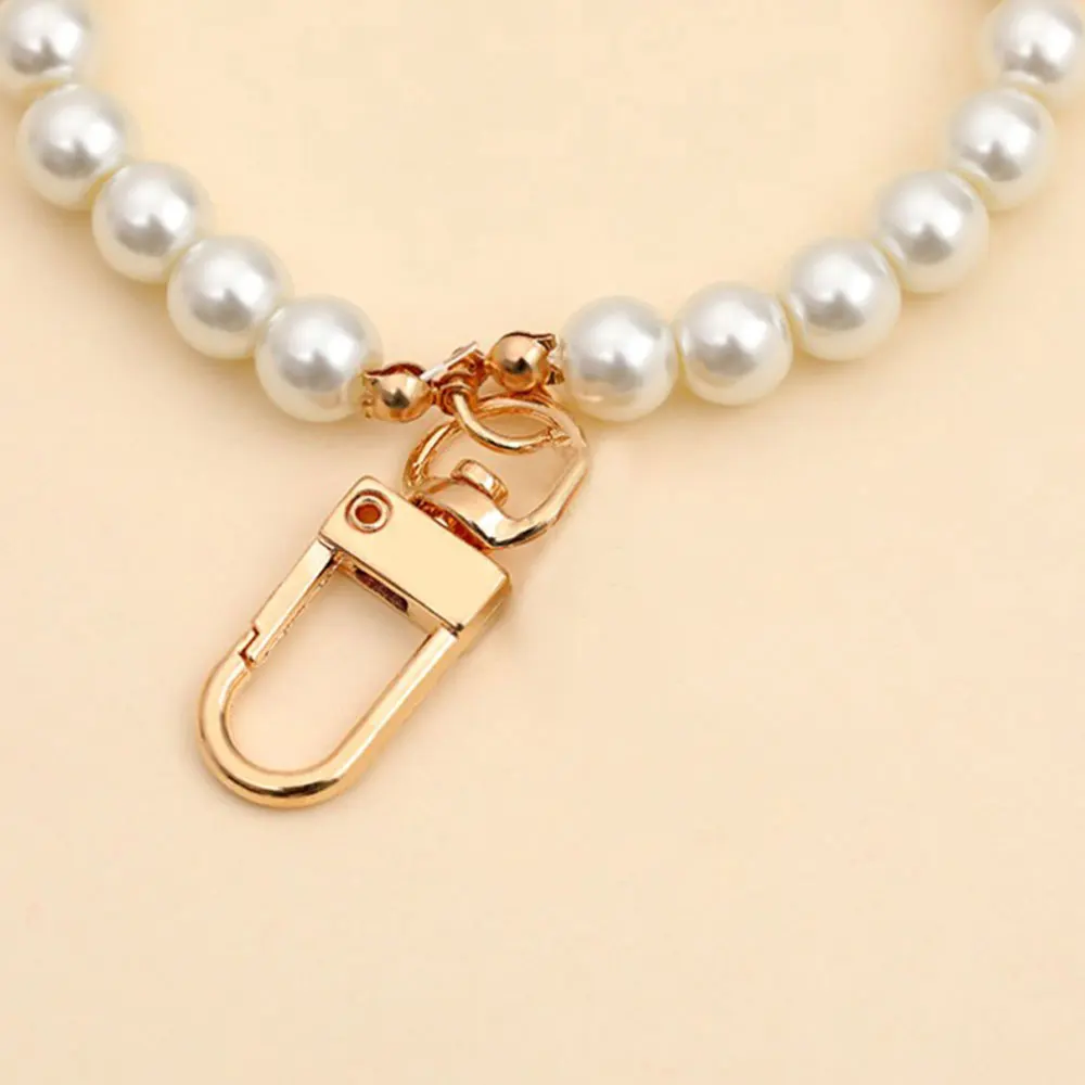 Retro Pearl Small Gift Keychain For Airpods Pro 1 2 Earphone Case Chain Ornaments Keyring Round Pendant car accessories