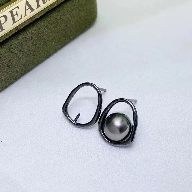 

Wholesale 925 Sterling Silver Earrings Mount Findings Settings Base Mounting Parts Accessory for 6-8mm Pearls