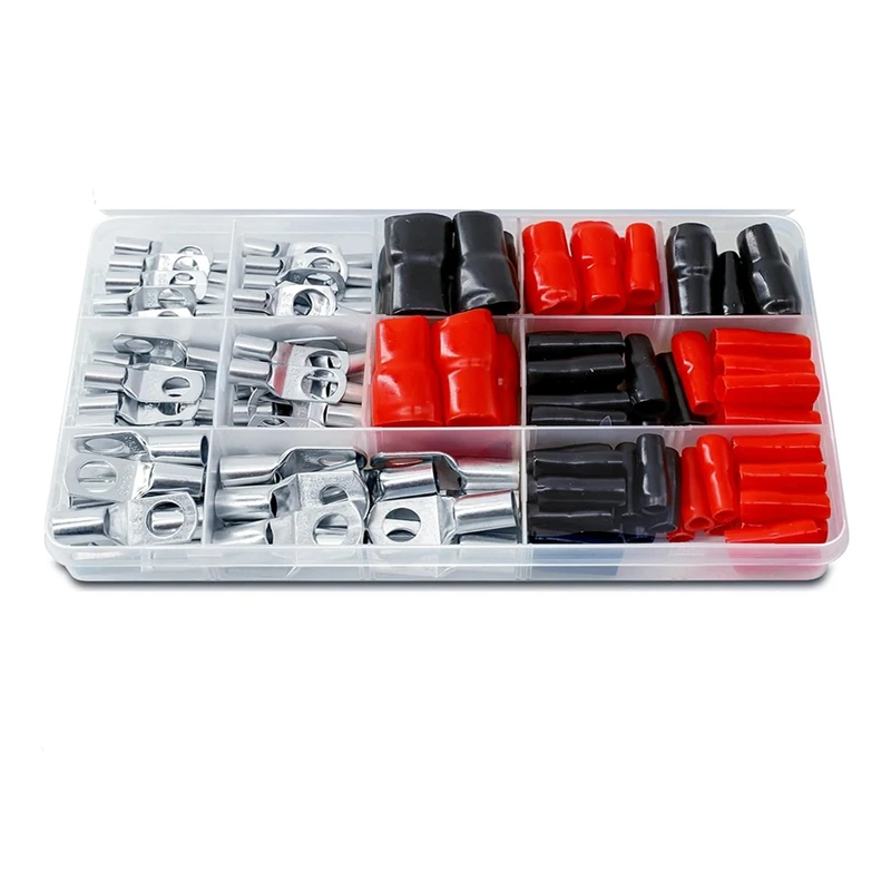 

140 Tube Cable Lugs Tube Cable Lugs For Car Battery Cable Set, 70 Tube Cable Lugs Set + 70 Sleeves, Sc Tube Terminal Set